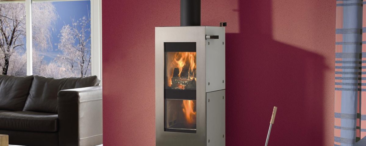 Piec koza na drewno dwukomorowy w salonie Xeoos